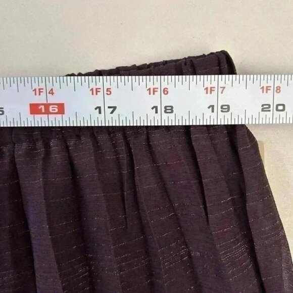 Vintage Maxi  Skirt Blouse 2PC Set Plisse Pleated Purple Metallic 22/24W NEW - Picture 12 of 16